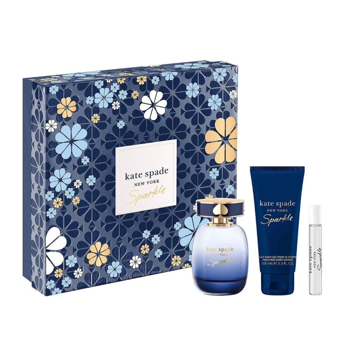 Kate spade sparkle 3 pcs set for women: 3.3 eau de parfum spray intense + 0.25 eau de parfum spray intense + 3.3 body lotion
