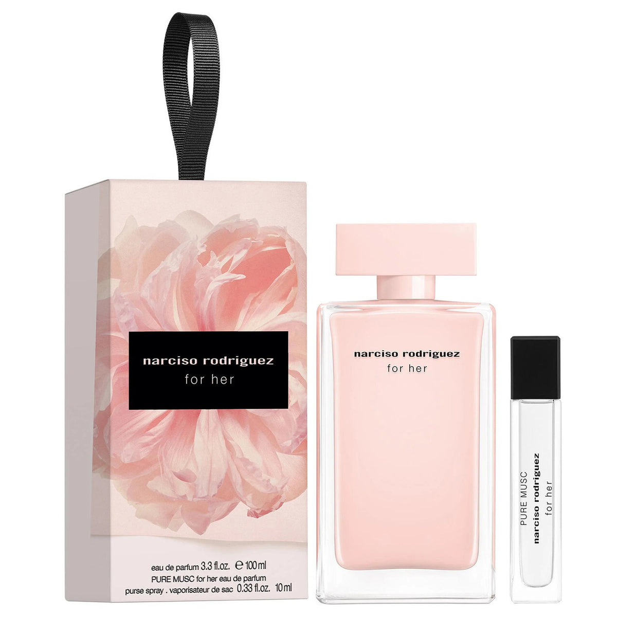 Narciso rodriguez for her 2 pcs set: 3.3 eau de parfum spray + pure musc 0.33 eau de parfum spray
