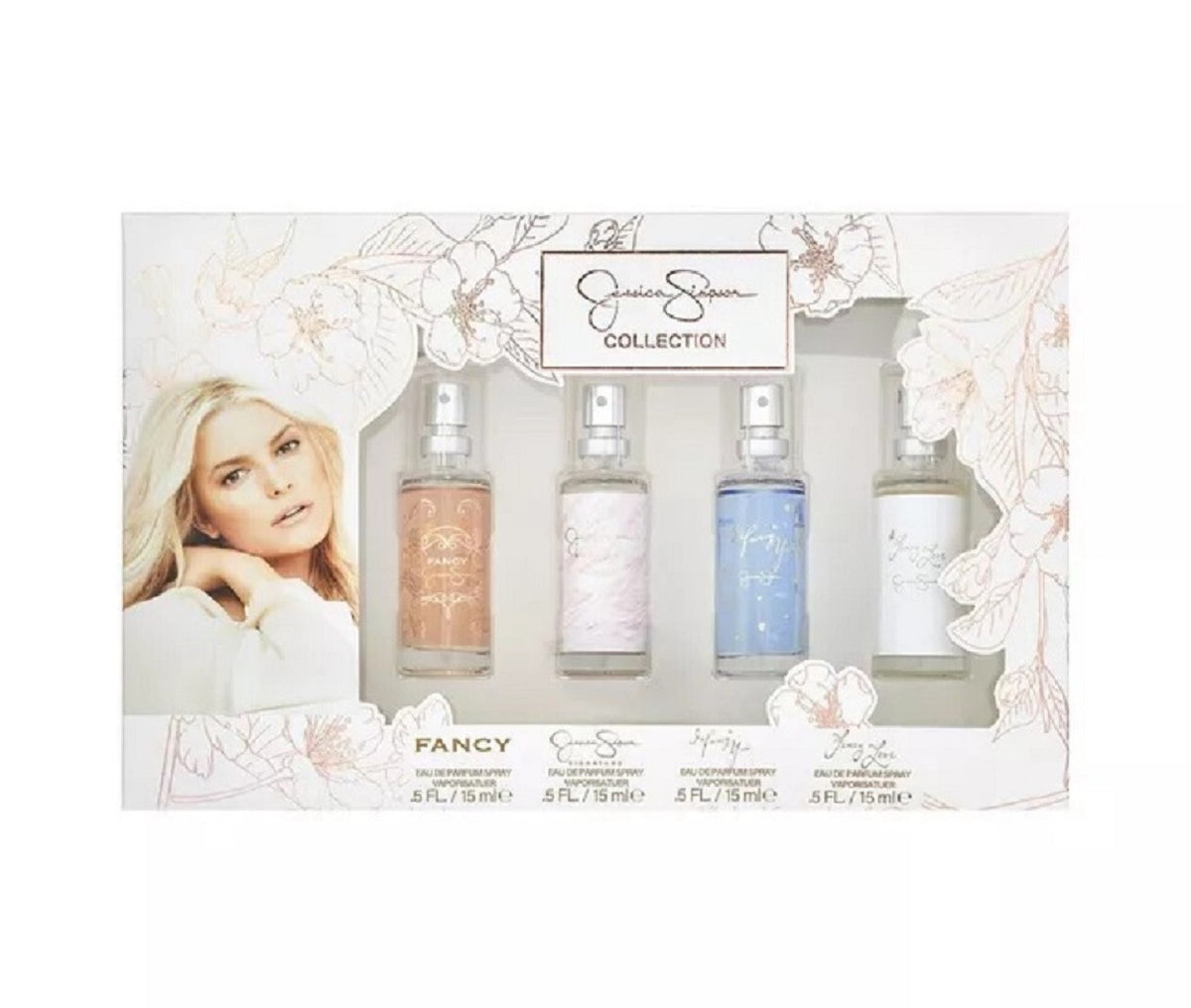 Jessica simpson 4 pcs x 0.5 eau de parfum spray set for women: fancy + signature + i fancy you + fancy love
